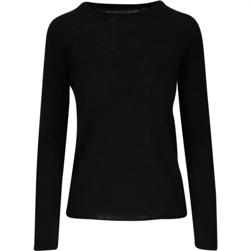 Intense Cashmere Knit Sweater , female, Sizes: L, M, S - majestic filatures - Modalova