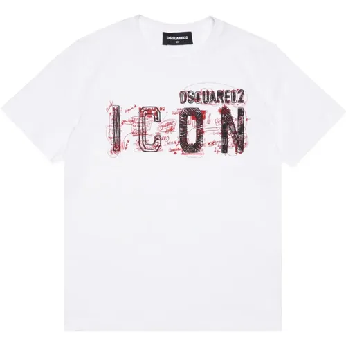 T-Shirt mit Icon Splatter Grafik - Dsquared2 - Modalova