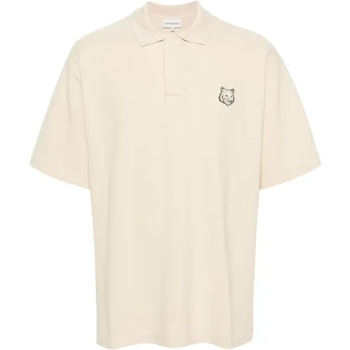 Fox Head Patch Polo Shirt , male, Sizes: L, M, S - Maison Kitsuné - Modalova