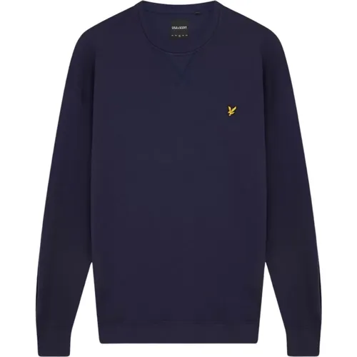 Sweatshirts, male, , Size: S Classic Crew Neck Sweatshirt Navy - Lyle & Scott - Modalova