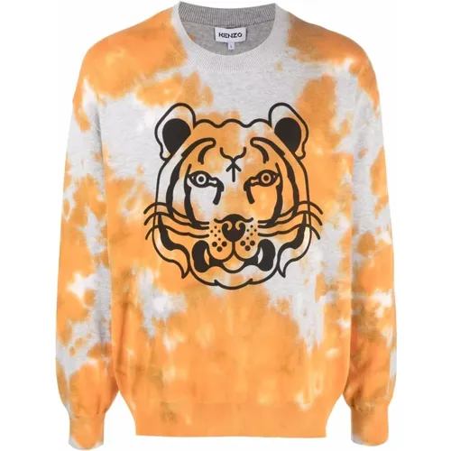 Sweatshirts, male, , Size: XS Tiger Tie-Dye Sweatshirt - Kenzo - Modalova