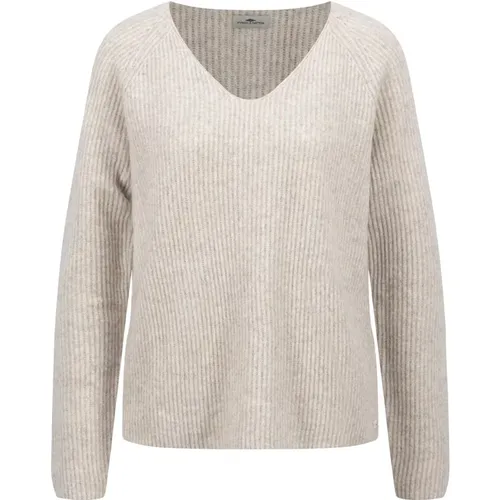 V-Ausschnitt Melange Pullover - FYNCH-HATTON - Modalova