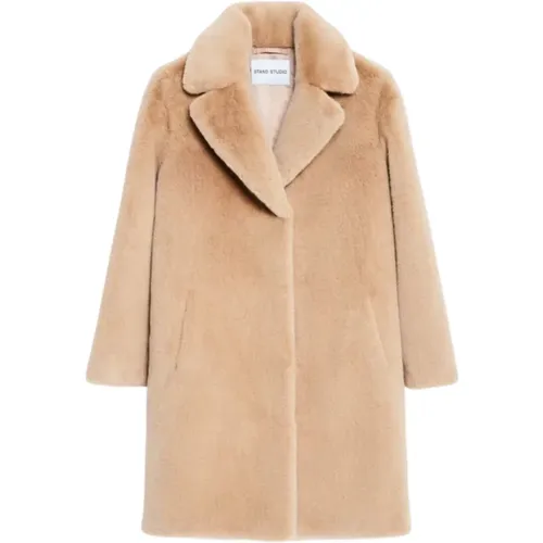 Single-Breasted Coats, female, , Size: S Chic Coats Collection - Stand Studio - Modalova