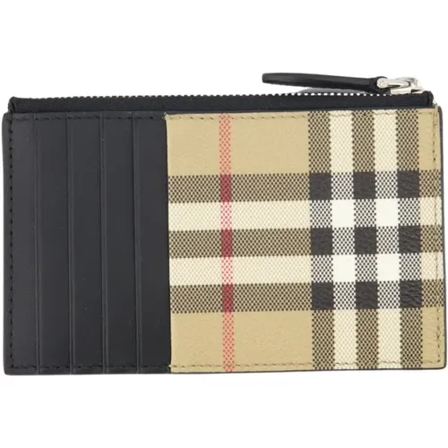 Wallets & Cardholders, male, , Size: ONE SIZE Checkered Card Holder Wallet - Burberry - Modalova