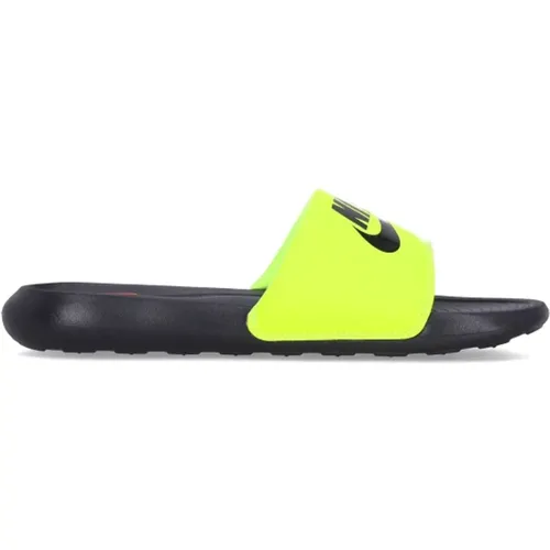 Flexible Rubber Slippers Black/Black/Volt , male, Sizes: 7 UK, 11 UK, 6 UK - Nike - Modalova