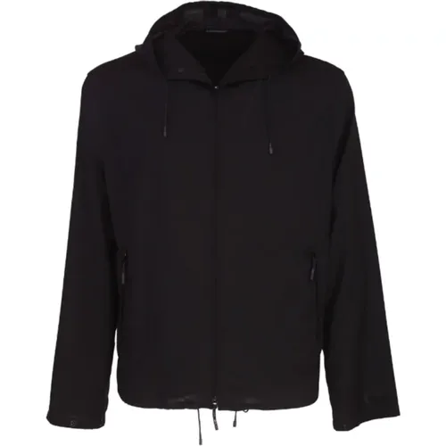 Men's Wool Woven Nero Jacket , male, Sizes: XL, 3XL, 2XL - Emporio Armani - Modalova