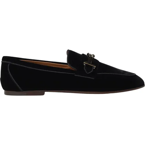 Leather Loafers with Embroidered Ring , female, Sizes: 4 UK, 4 1/2 UK - TOD'S - Modalova