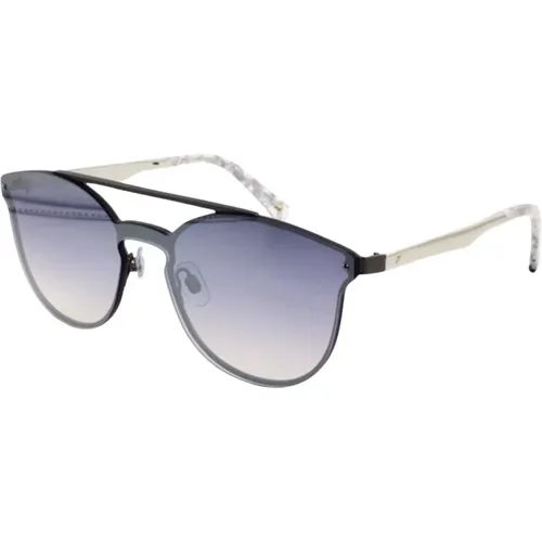 Silver Sunglasses with Blue Gradient Lenses , unisex, Sizes: 51 MM - WEB Eyewear - Modalova