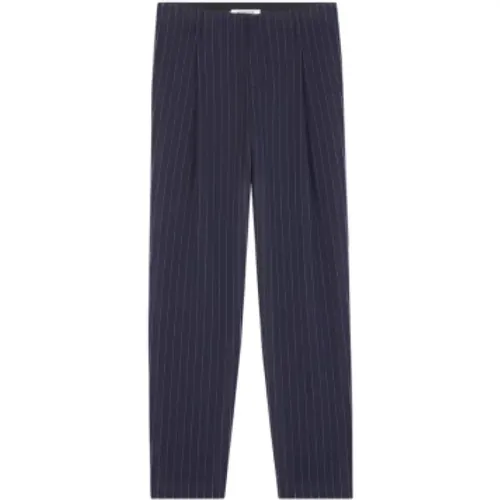 Suit Trousers, male, , Size: 3XS Striped Wool Tailored Pants - Maison Kitsuné - Modalova