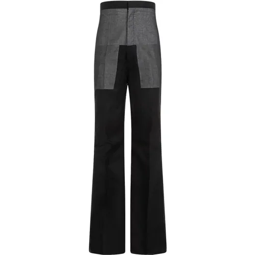 Wide Trousers, male, , Size: L Cotton Pants High Waist - Rick Owens - Modalova