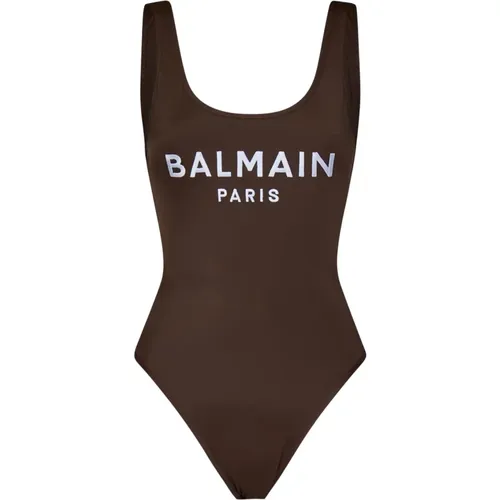 Braune Meer-Kleidung mit Besticktem Logo - Balmain - Modalova