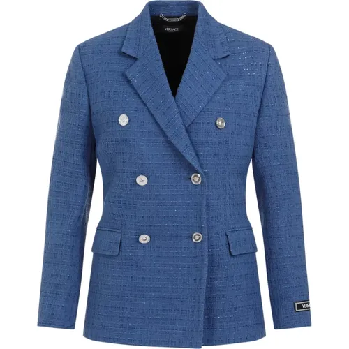 Tweed Jacket Women's Clothing , female, Sizes: XS - Versace - Modalova