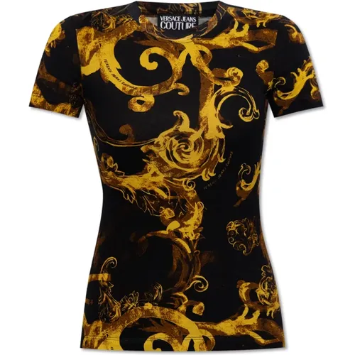 Baumwoll T-Shirt , Damen, Größe: M - Versace Jeans Couture - Modalova