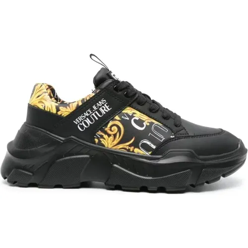 Schwarz Gold Speedtrack Sneakers , Herren, Größe: 43 EU - Versace Jeans Couture - Modalova