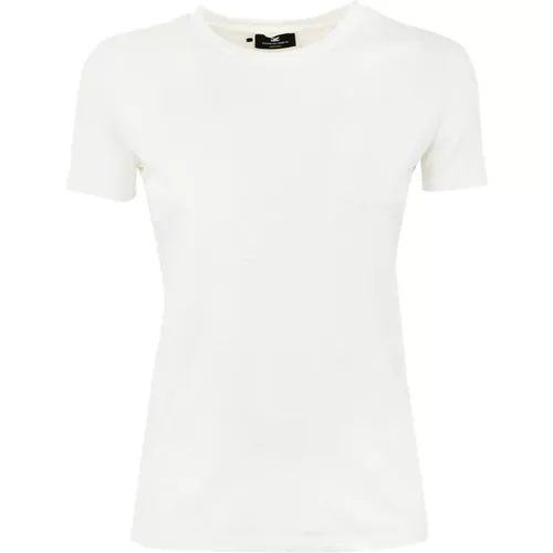 Damen Logo Strass T-shirts , Damen, Größe: L - Elisabetta Franchi - Modalova