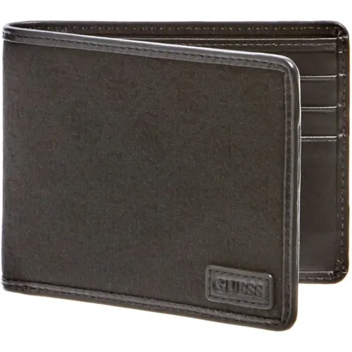 Men's Leather Flat Billfold Wallet , male, Sizes: ONE SIZE - Guess - Modalova
