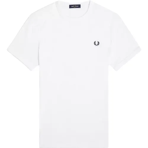 Weiße T-Shirts und Polos , Herren, Größe: L - Fred Perry - Modalova