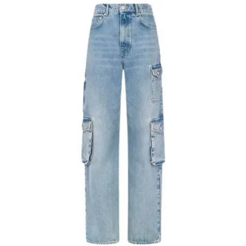 Cargo Jeans mit Seitentaschen , Damen, Größe: W30 - Moschino - Modalova