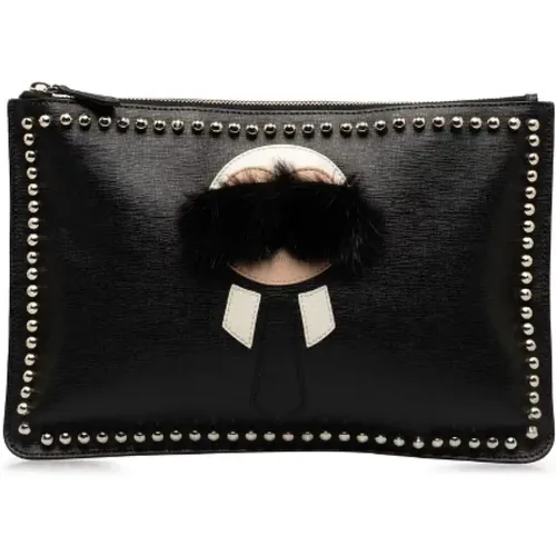 Pre-owned Clutches, female, , Size: ONE SIZE Pre-owned Leather clutches - Fendi Vintage - Modalova