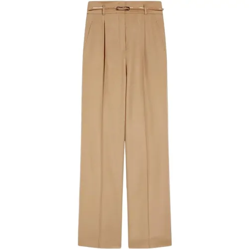 Wollhose mit Gürtel , Damen, Größe: 2XS - Max Mara Studio - Modalova