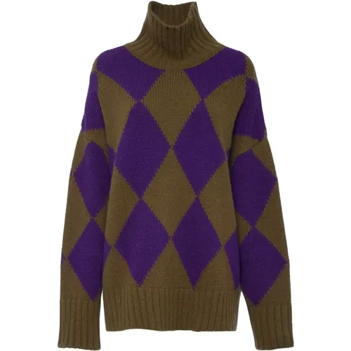 Gemütlicher Alpaka Argyle Sweater , Damen, Größe: M - La DoubleJ - Modalova