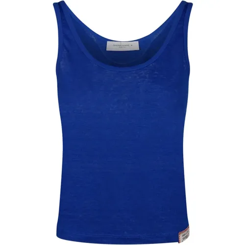 Blaues Tanktop Ärmellos Rundhalsausschnitt - Golden Goose - Modalova