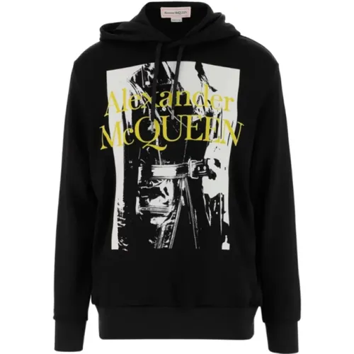 Hoodies, male, , Size: M Logo Print Hooded Sweatshirt - alexander mcqueen - Modalova