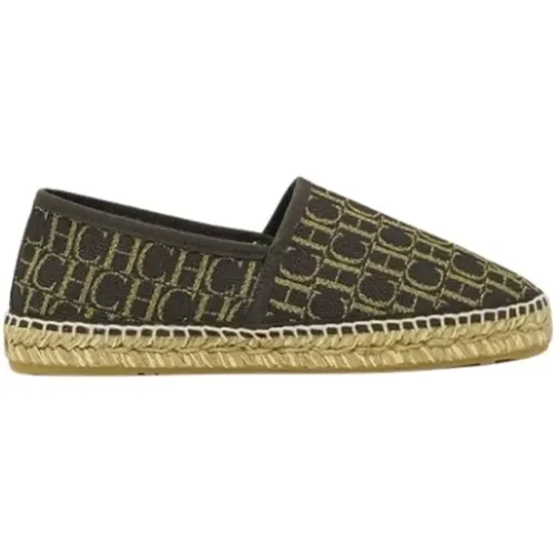 Espadrilles, female, , Size: 6 US and Gold Canvas Espadrilles - Carolina Herrera - Modalova