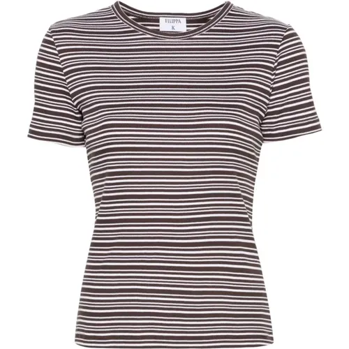 Brown Striped T-shirt , female, Sizes: XS, M - Filippa K - Modalova