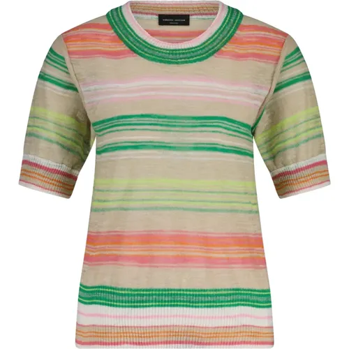 T-Shirt Colorful , Damen, Größe: L - Roberto Collina - Modalova