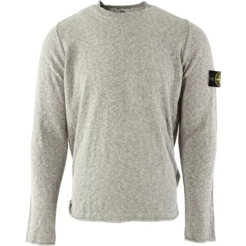 Grey Cotton Blend Men Sweater , male, Sizes: S - Stone Island - Modalova