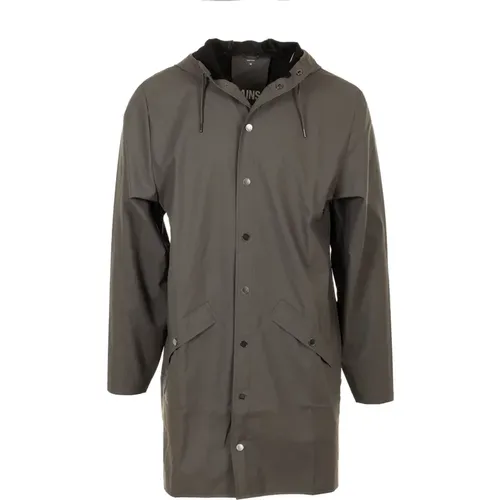 Grey Long Jacket Waterproof , male, Sizes: S - Rains - Modalova