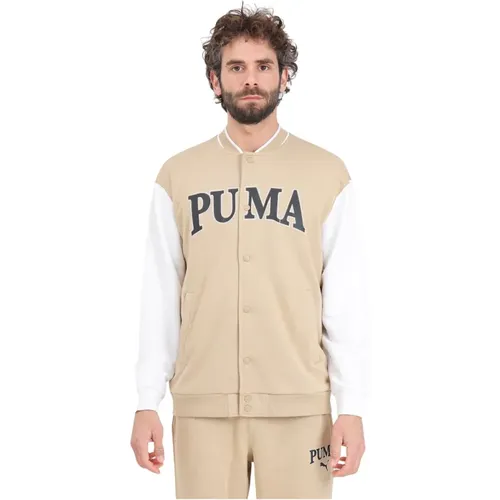 Retro Stil College Jacke , Herren, Größe: L - Puma - Modalova