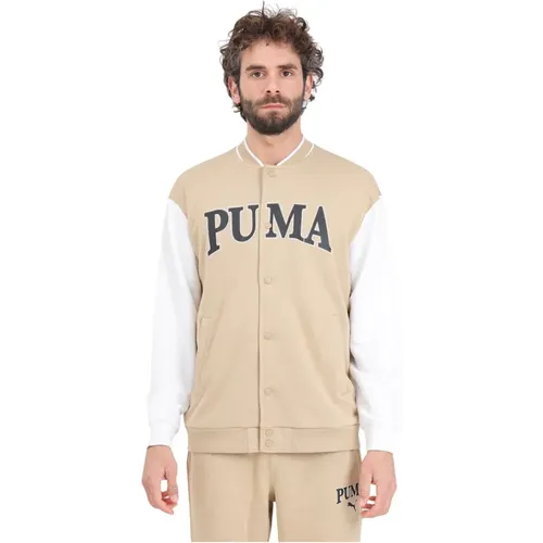 Retro Stil College Jacke , Herren, Größe: XS - Puma - Modalova