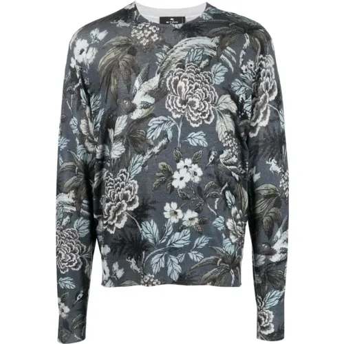 Sweatshirts, male, , Size: L Floral Print Cashmere-Silk Sweatshirt - ETRO - Modalova