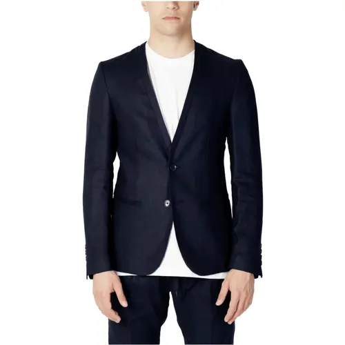 Blaue Knopfverschluss-Blazer Frühling/Sommer Herren , Herren, Größe: XS - Antony Morato - Modalova