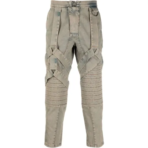 Strap Design Slim Fit Jeans , male, Sizes: W36 - Balmain - Modalova