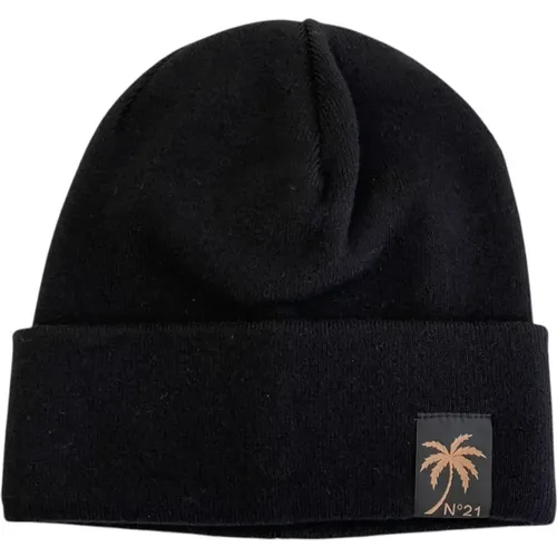 Beanies, unisex, , Size: ONE SIZE Knit Beanie with Iconic Palm Logo - N21 - Modalova