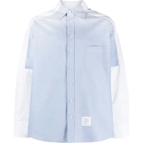 Casual Shirts, male, , Size: XL Long Sleeve Oversized Shirt - Thom Browne - Modalova