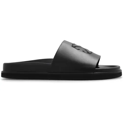 Sliders, male, , Size: 6 US Cloud Arrow leather slides - Off White - Modalova