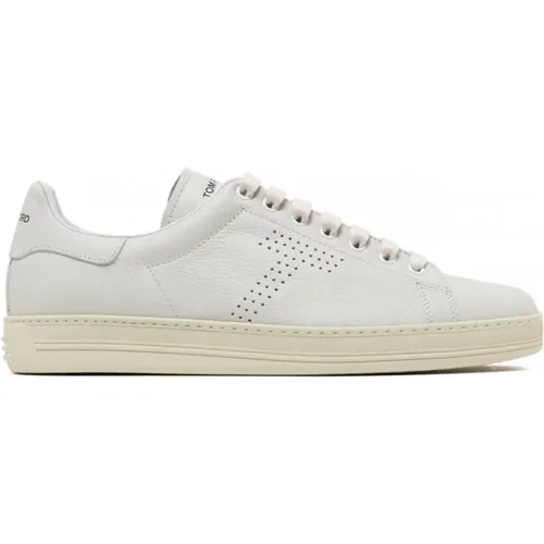 Leather Sneakers with Lace-up Closure , male, Sizes: 8 UK - Tom Ford - Modalova