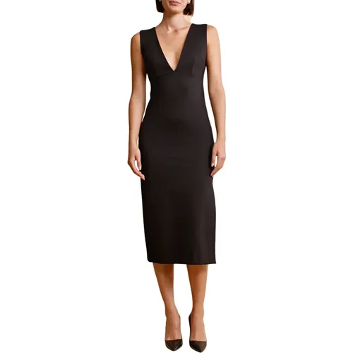 Midi Dresses, female, , Size: S Elegant V-Neck Midi Dress - BY Timo - Modalova