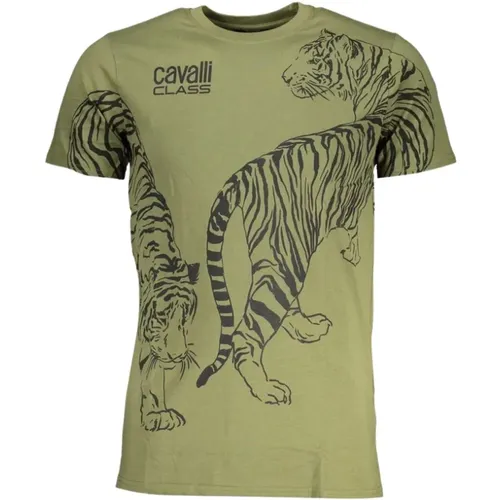 Cotton Logo Print T-Shirt , male, Sizes: L, M, 2XL, XL - Cavalli Class - Modalova