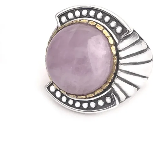 Round Kunzite Silver Ring , unisex, Sizes: 54 MM - Jalan Jalan - Modalova