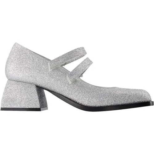 Pumps, female, , Size: 5 US Bulla Bacara Pumps in Silver Glitter Leather - Nodaleto - Modalova