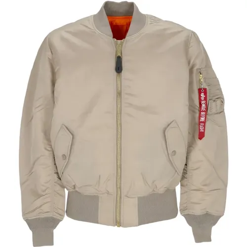 Bomber Jackets, male, , Size: S Vintage Reversible Bomber Jacket Sand - alpha industries - Modalova