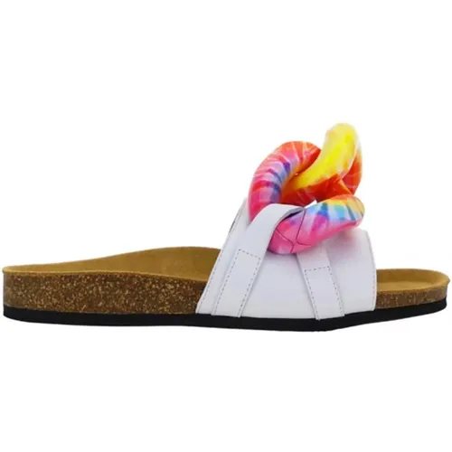 Leather Sandals with Multicolor Chain , female, Sizes: 4 UK, 3 UK - JW Anderson - Modalova