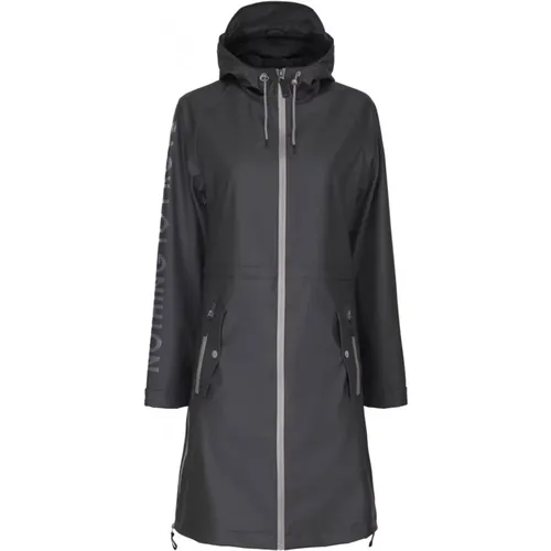 Langer Regenmantel mit Kapuze 40358 Schwarz , Damen, Größe: 2XL - NOTYZ - Modalova