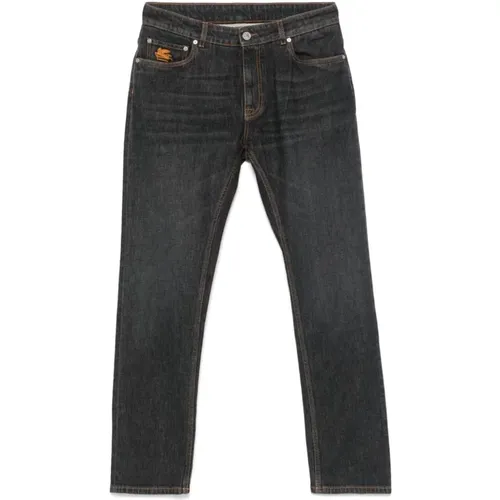 Antracite Cotton Denim Jeans , male, Sizes: W33, W31, W32, W34 - ETRO - Modalova