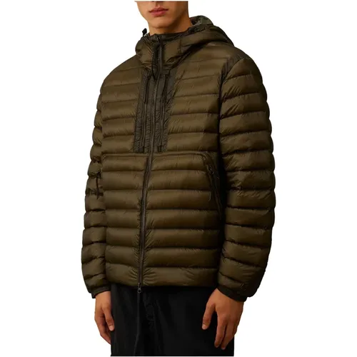 Down Jackets, male, , Size: XL Quilted Shell Jacket with Hood - C.P. Company - Modalova